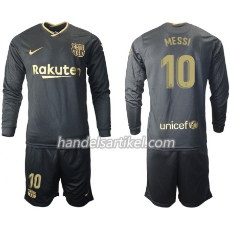 FC Barcelona Lionel Messi 10 Kinder Auswärts Trikotsatz 2020/21 Langarm (+ Kurze Hosen)